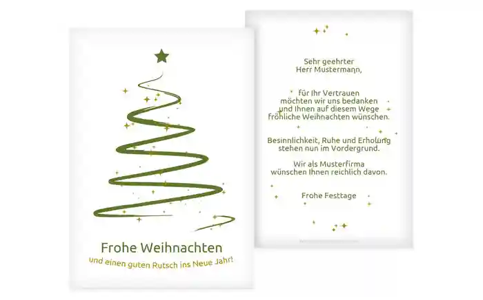 Grußkarte Weihnachten Geschäft Wunderbaum