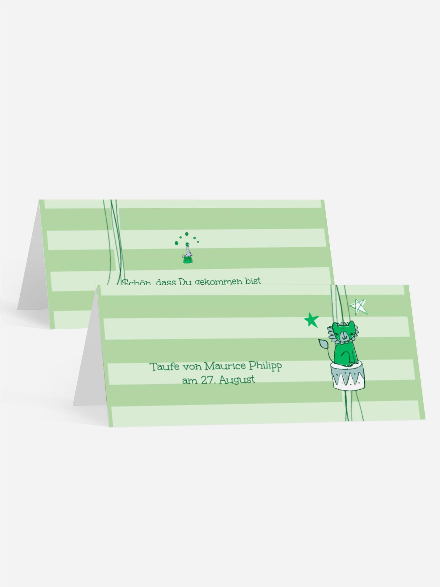 Tischkarte Taufe Leo