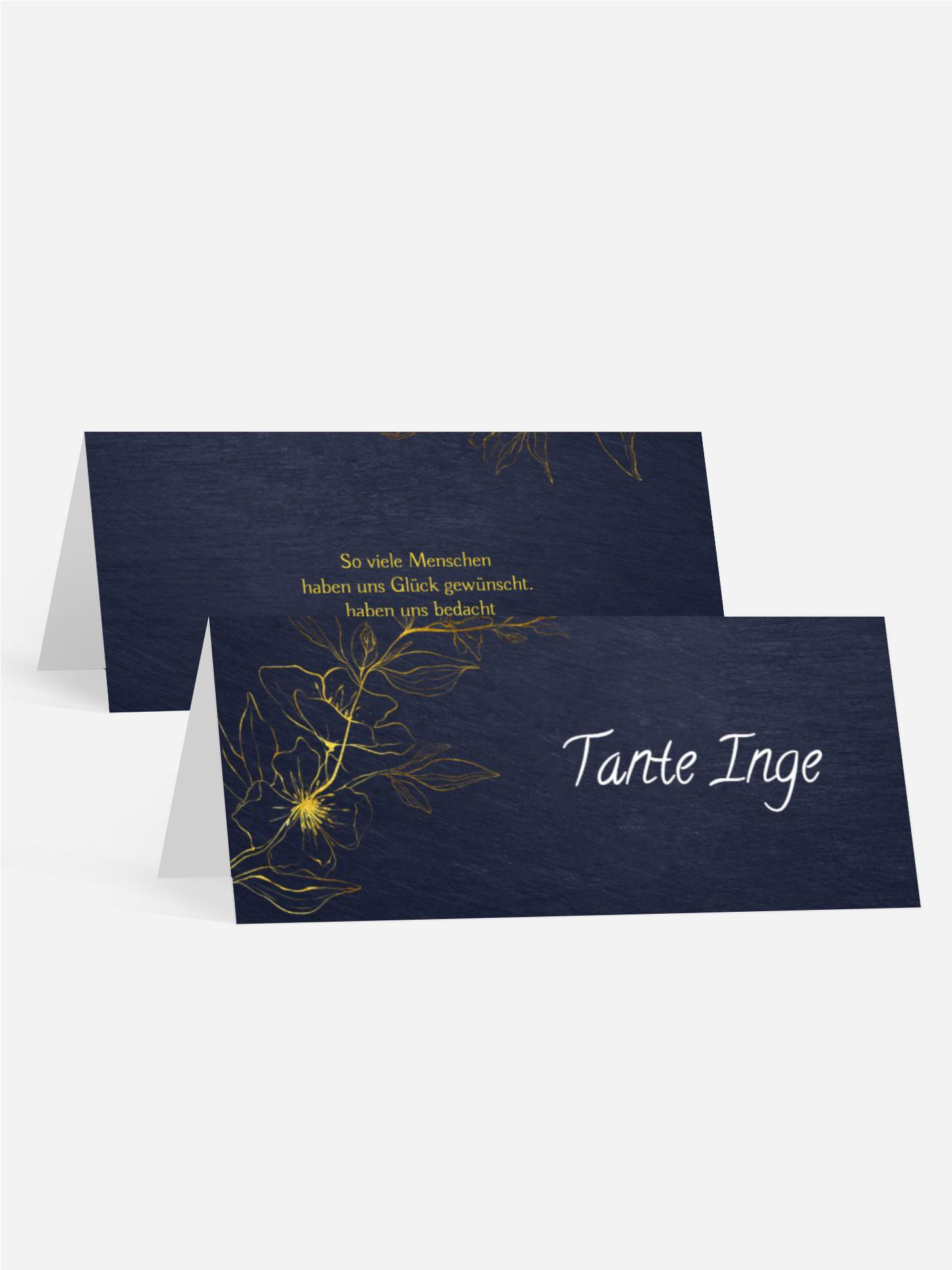Tischkarte Goldblume