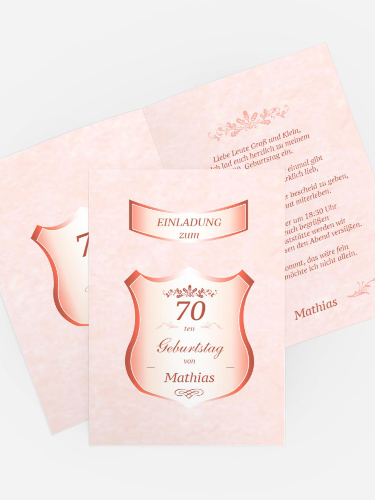 Geburtstagseinladung 70 label