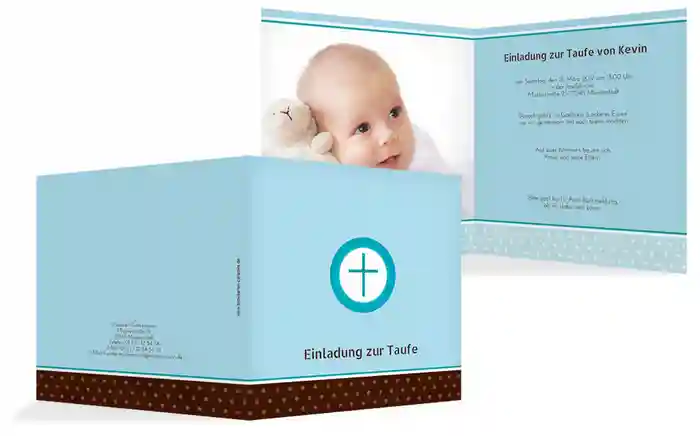 Taufe Einladungskarte Kreuzhostie