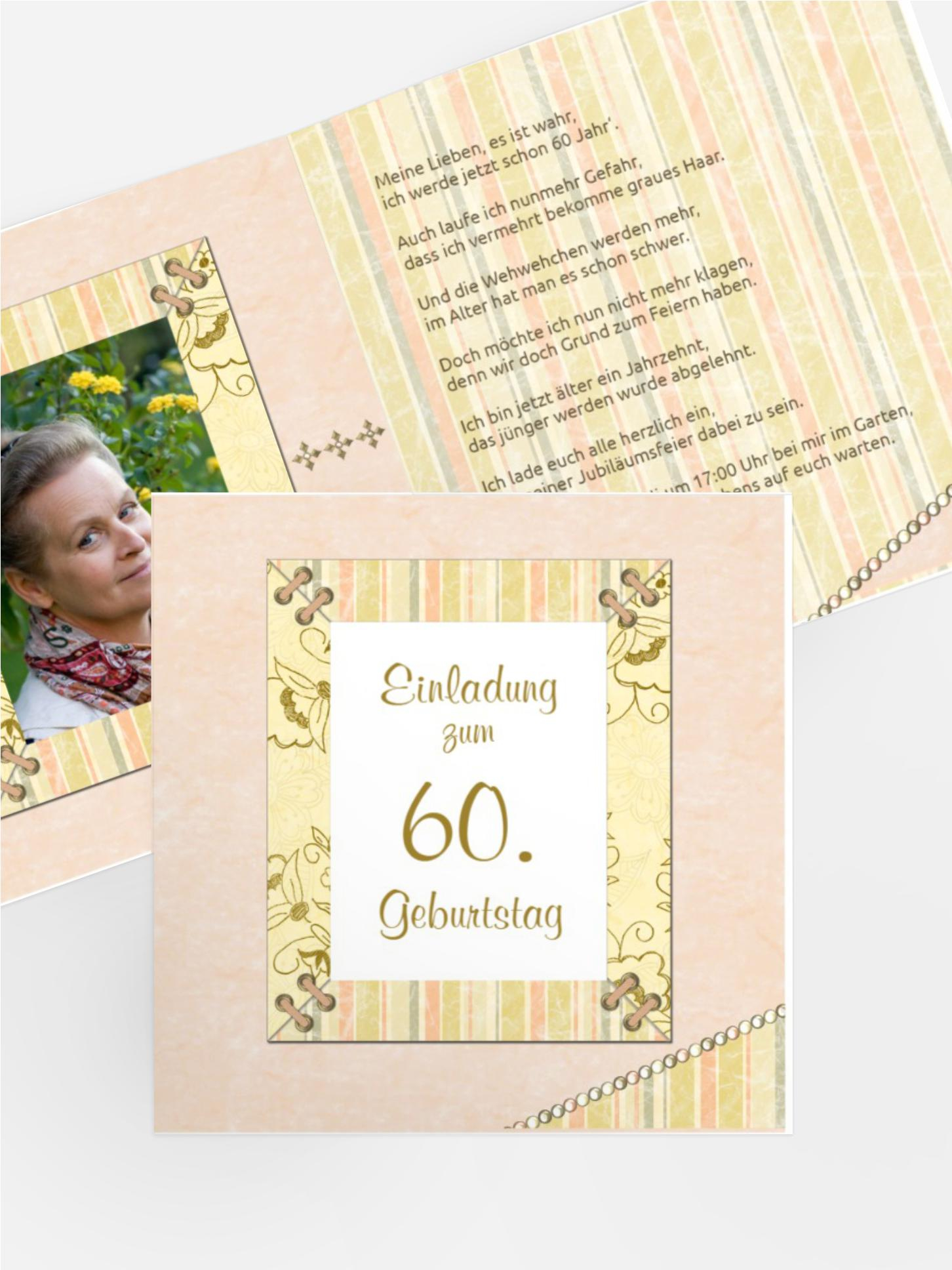 Geburtstagseinladungskarte Nostalgie 60 Foto