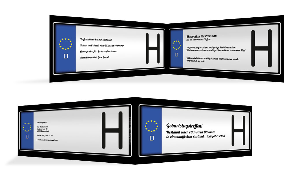 Geburtstagseinladung Historisches Kennzeichen Geburtstagseinladung Historisches Kennzeichen