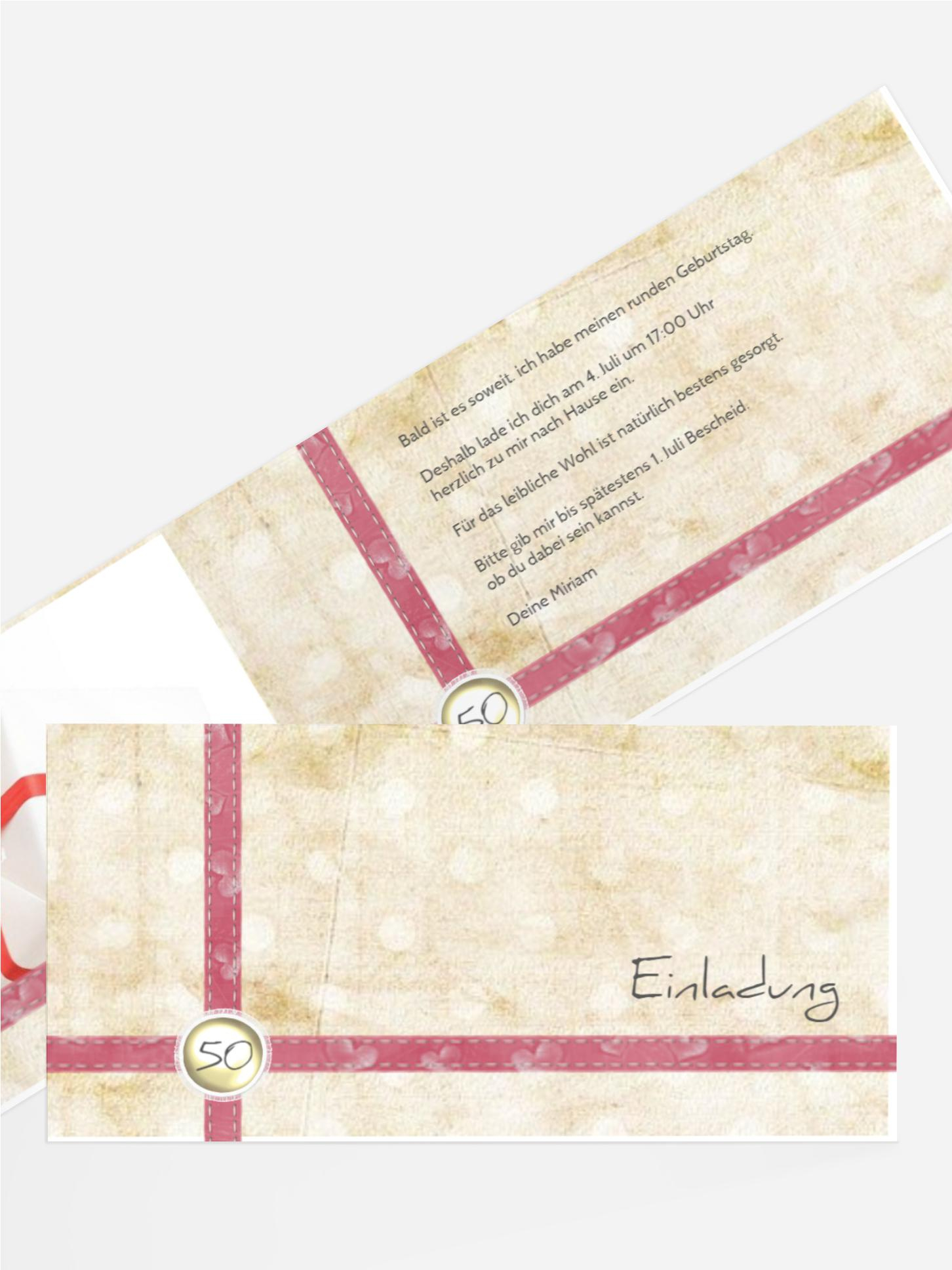 Einladung zum 50. Geburtstag Pünktchen Foto