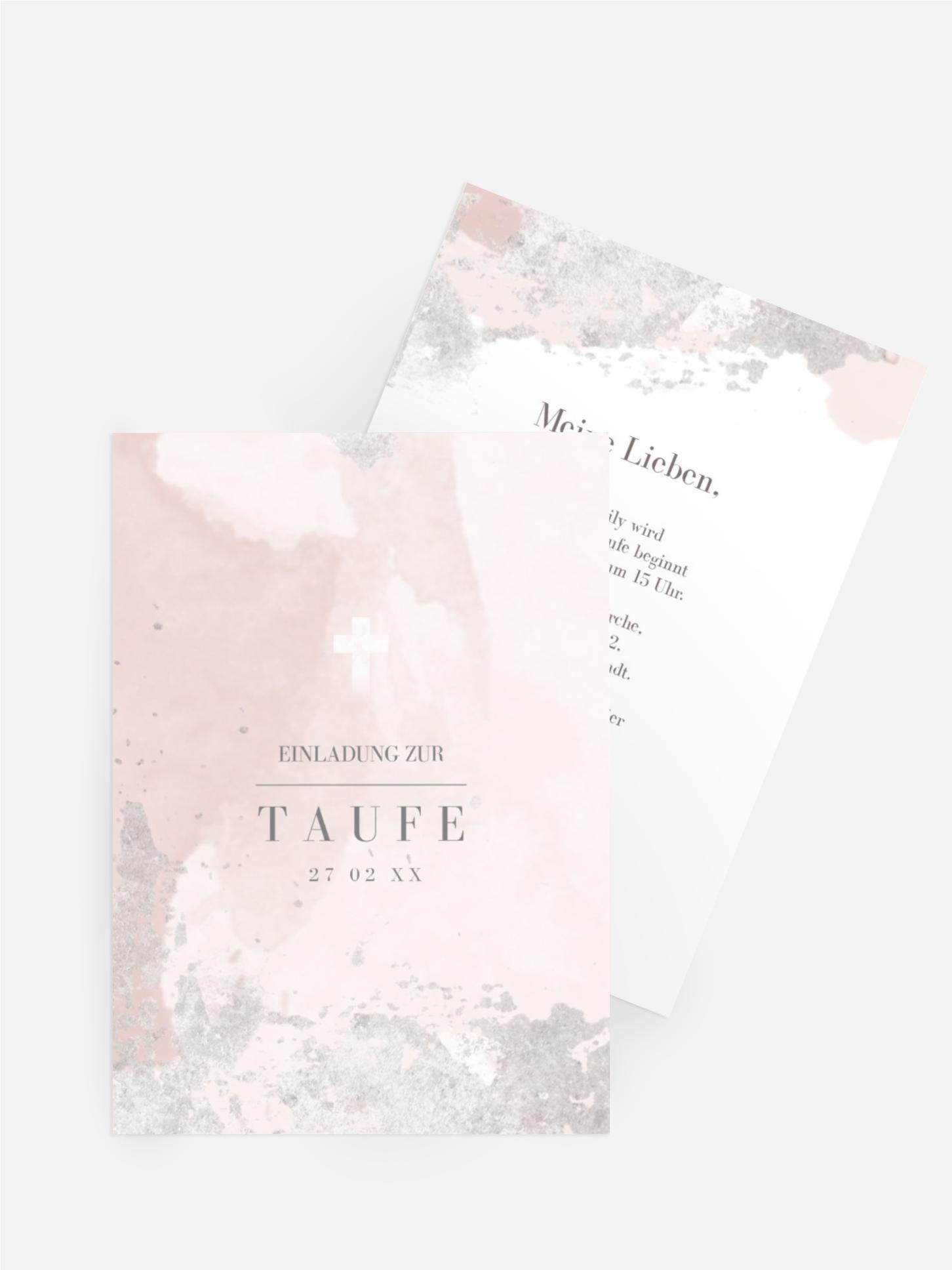 Einladungskarte Taufe Texturen Tandem