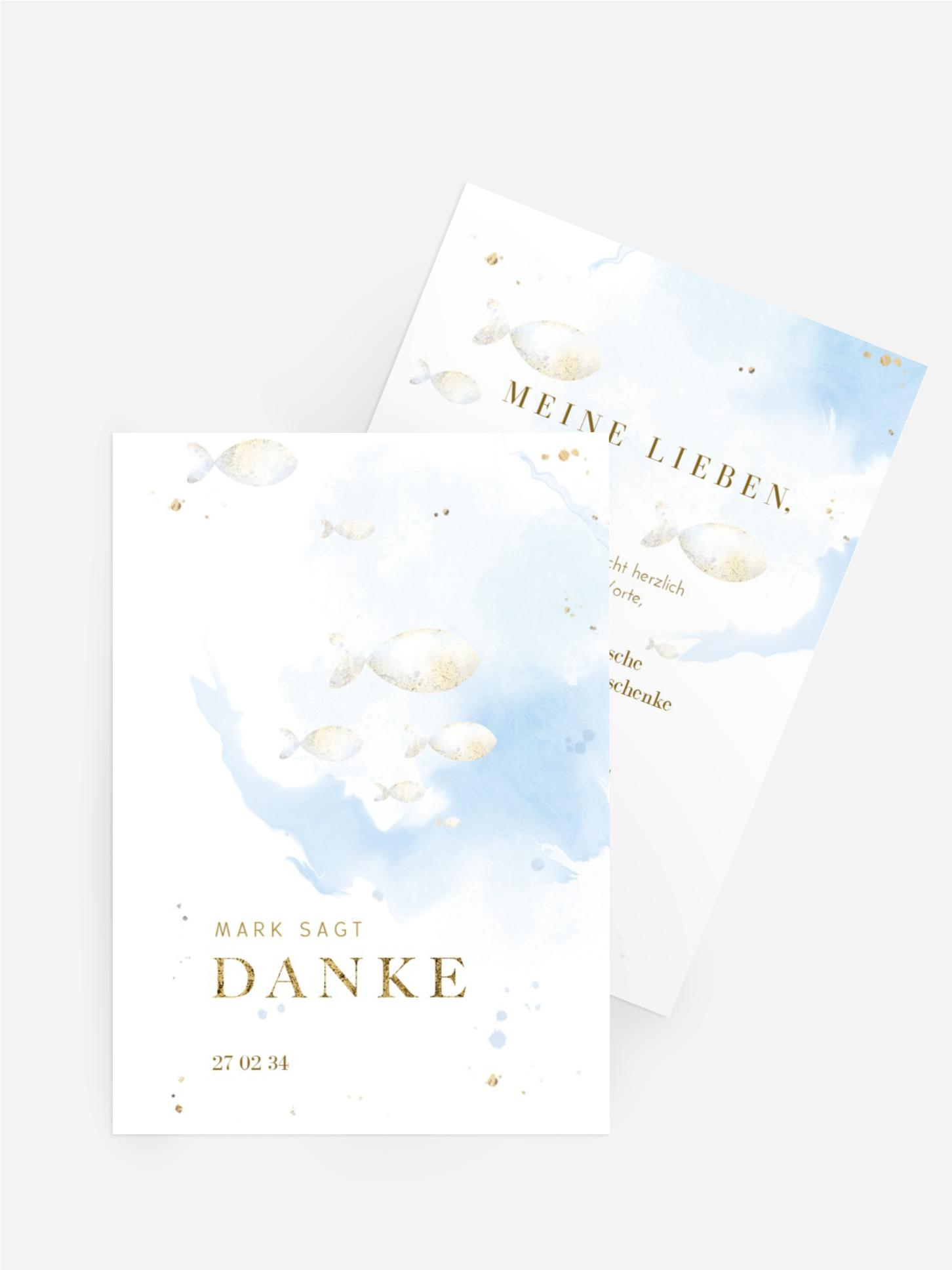Dankeskarte Taufe Unterwassermagie Dankeskarte Taufe Unterwassermagie
