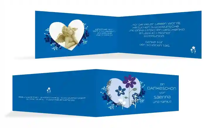 Dankeskarte Kommunion Herz