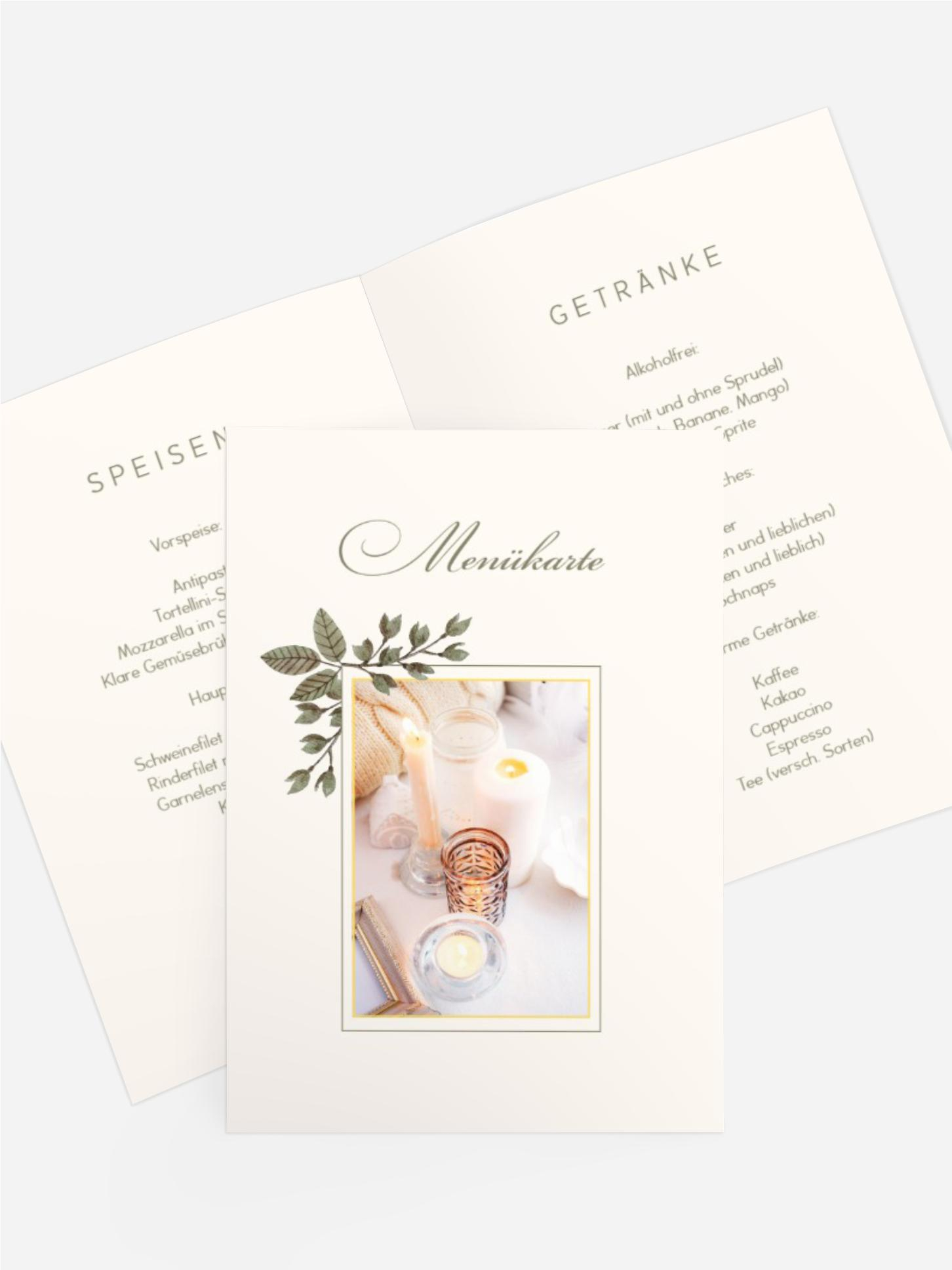 Menükarte Taufe Heiliger Kranz