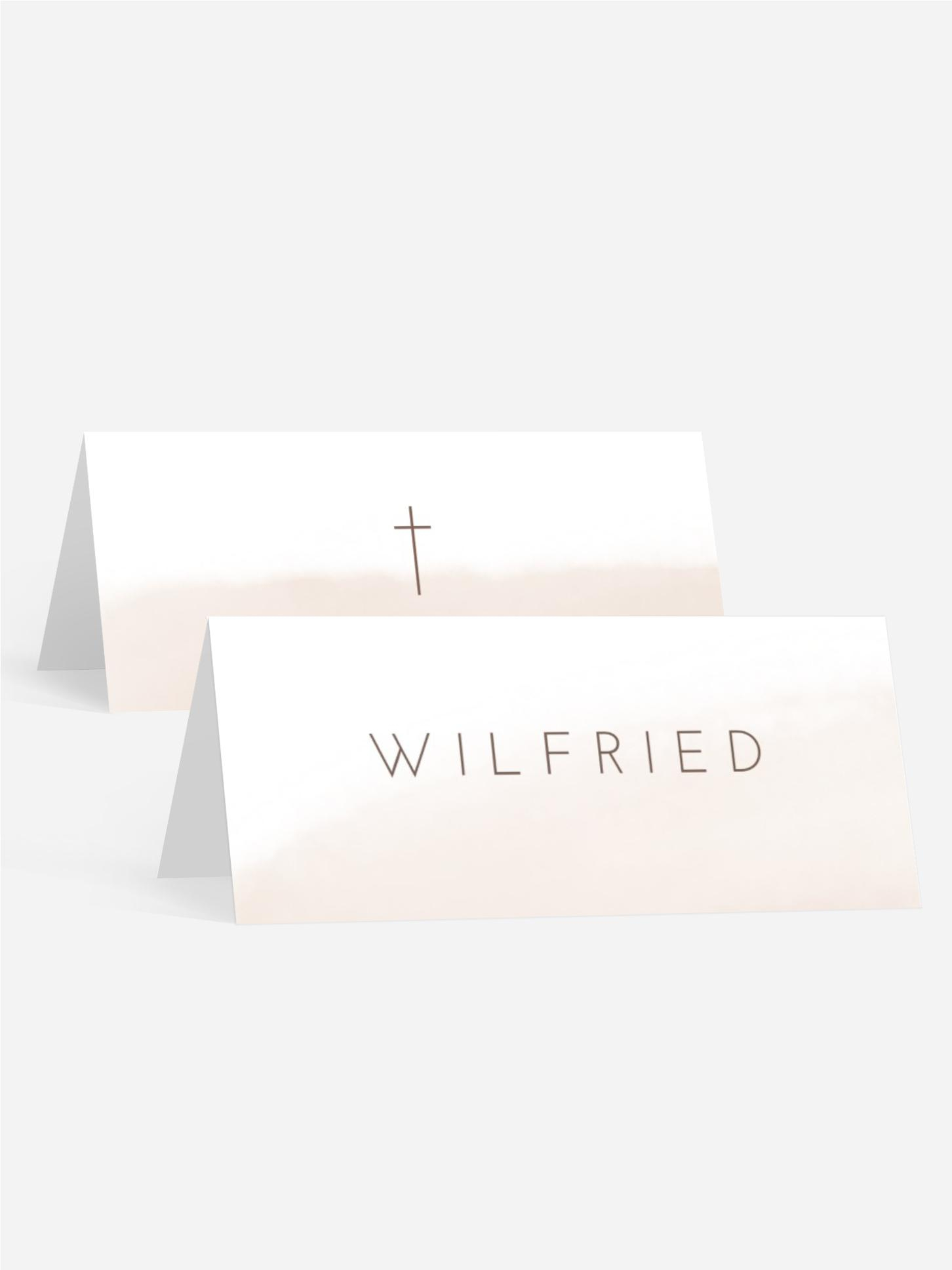 Tischkarte Taufe lakonische Klassiker