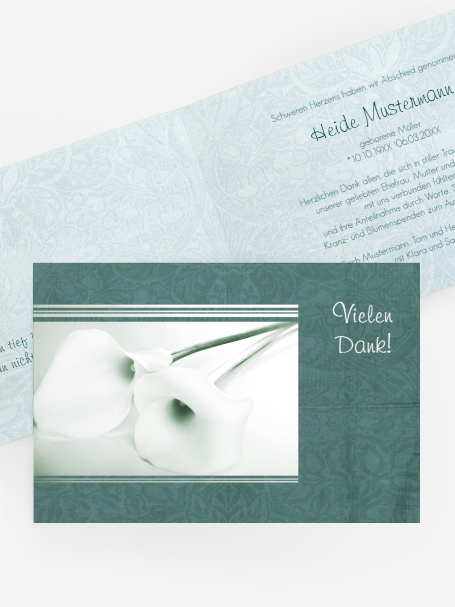 Dankeskarte Calla Lilie quer