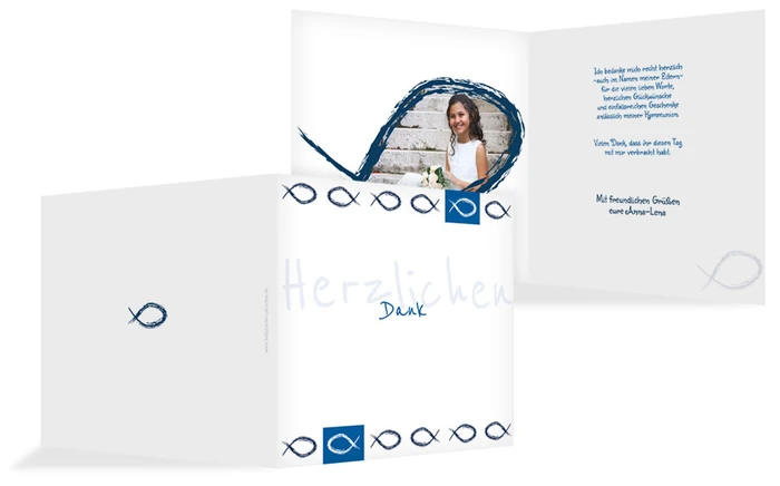 Dankeskarte Konfirmation Fische