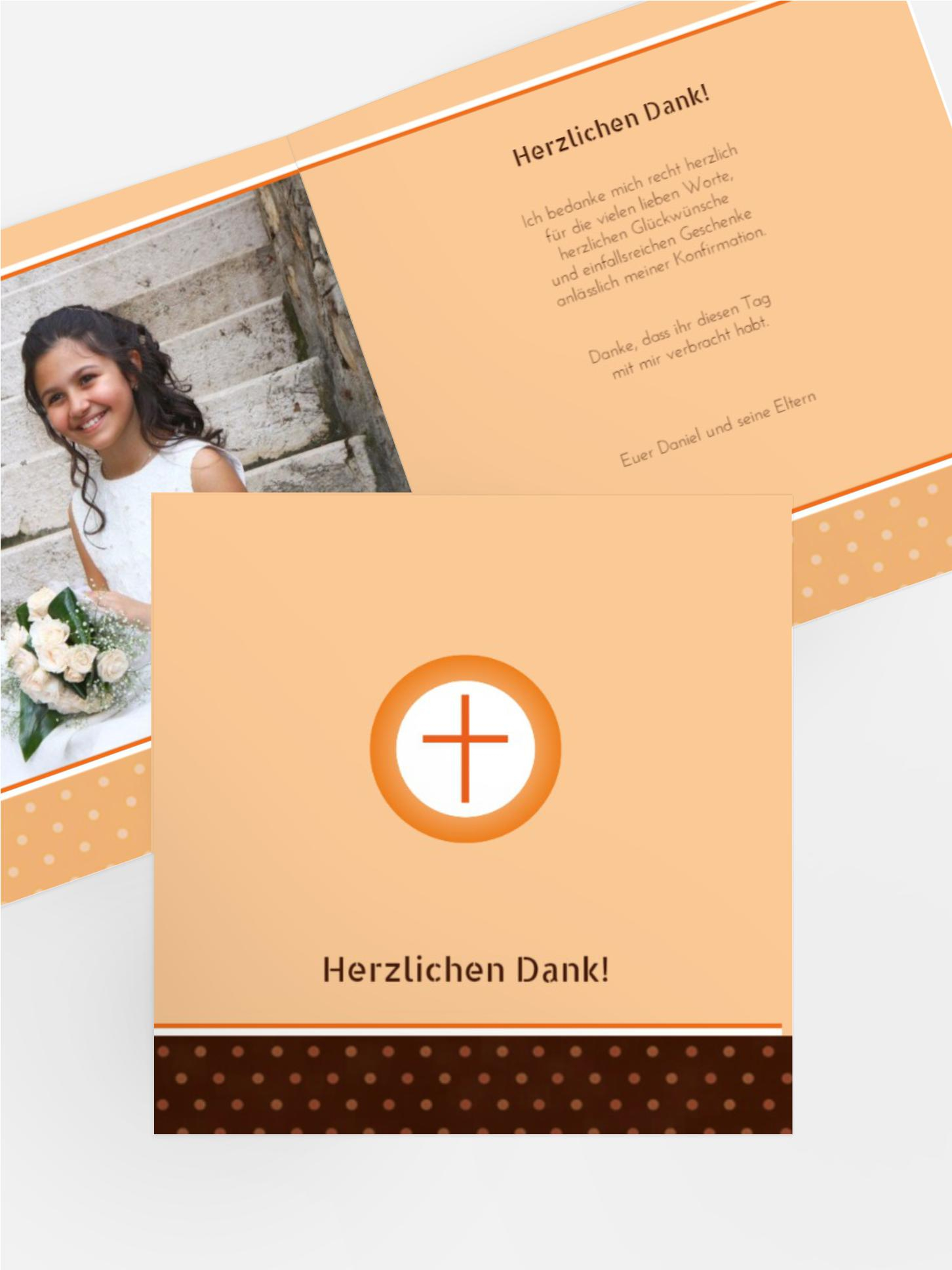 Konfirmation Dankeskarte Kreuzhostie