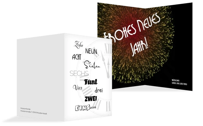 Neujahrskarte Countdown