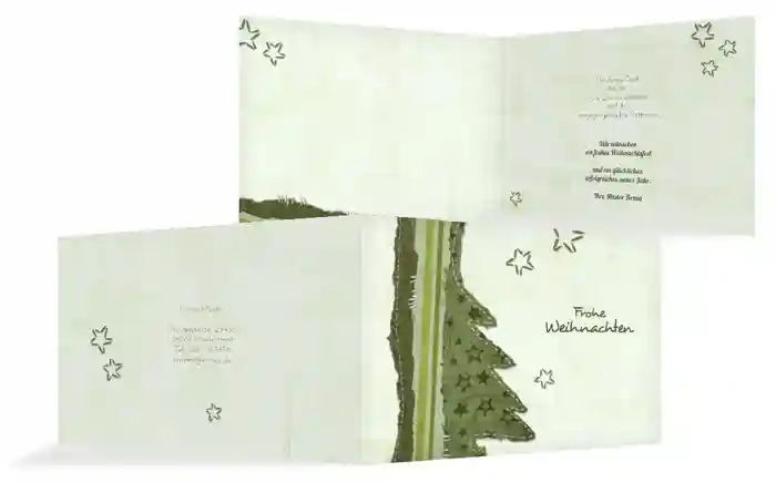 Weihnachts Grußkarte geschäftlich Stoffbaum