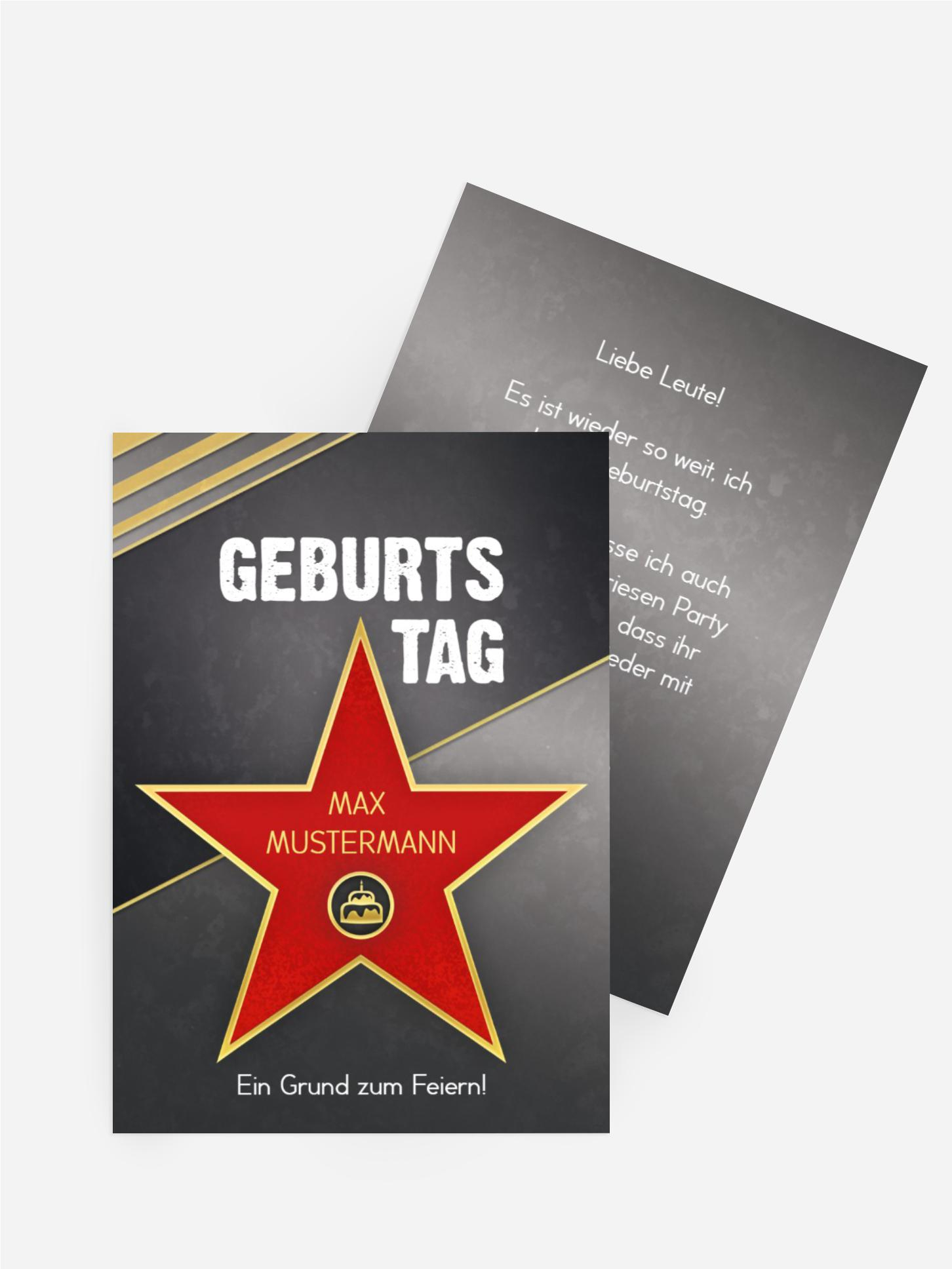Geburtstagseinladung Stern