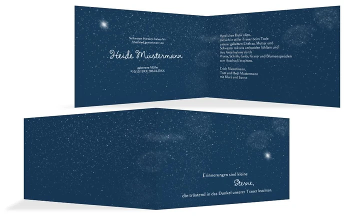 Dankeskarte starry sky quer