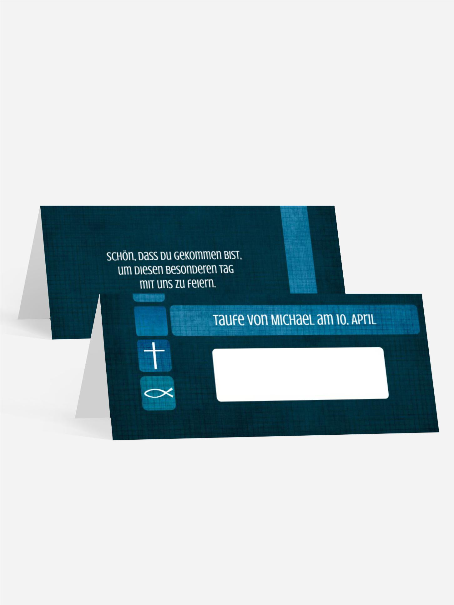 Tischkarte Taufe Glaube und Geborgenheit