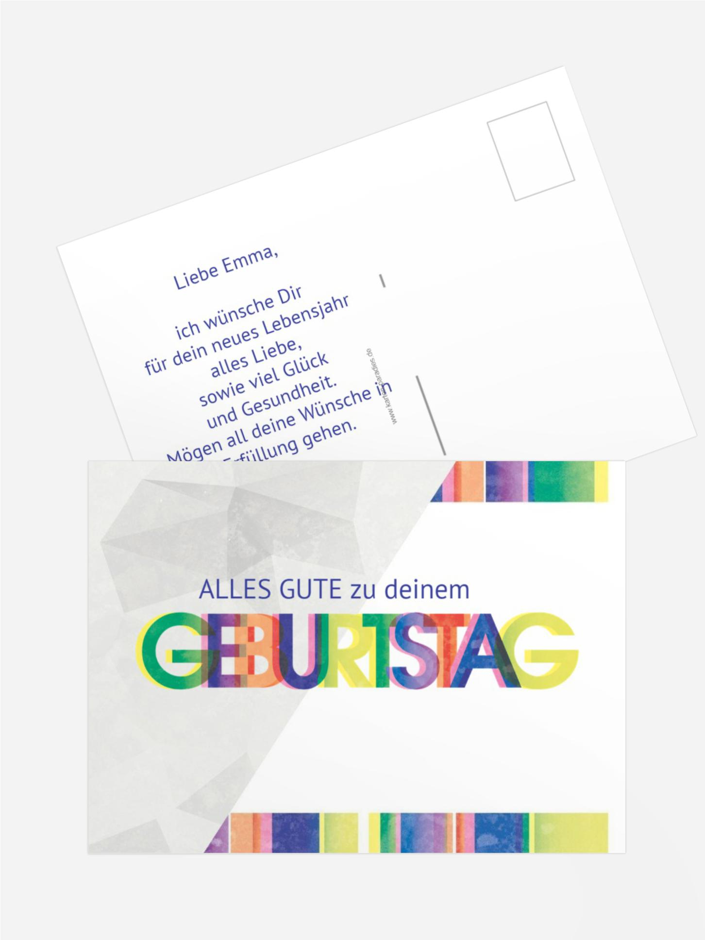 Glückwunschkarte zum Geburtstag Bunt