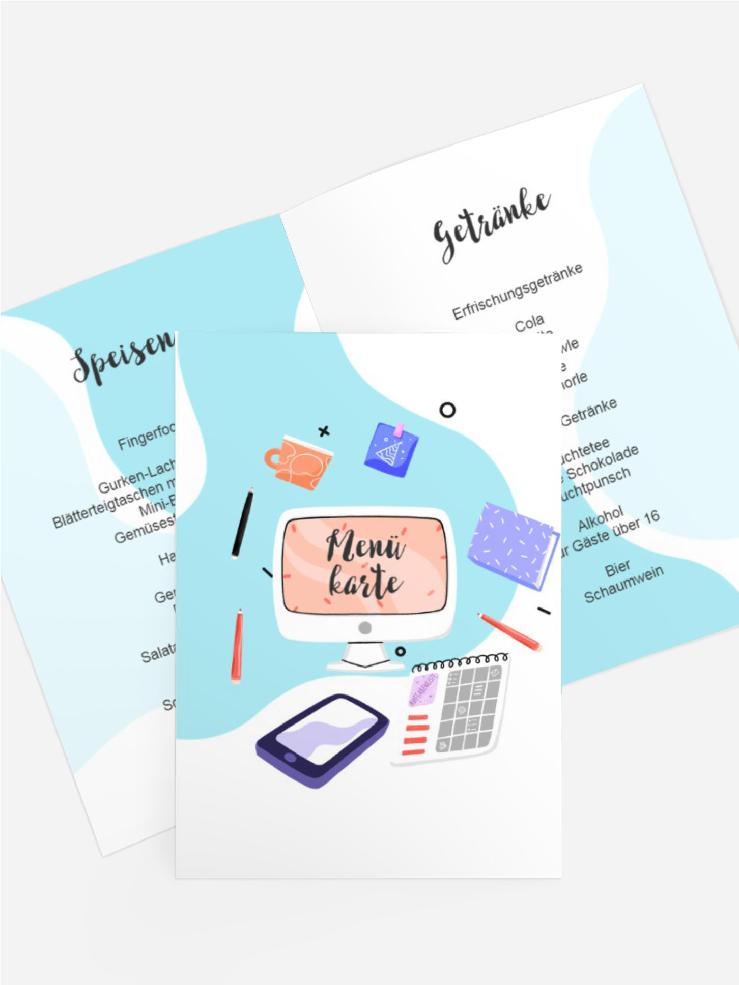 Menükarte Jugendliche Geburtstag Computergenie
