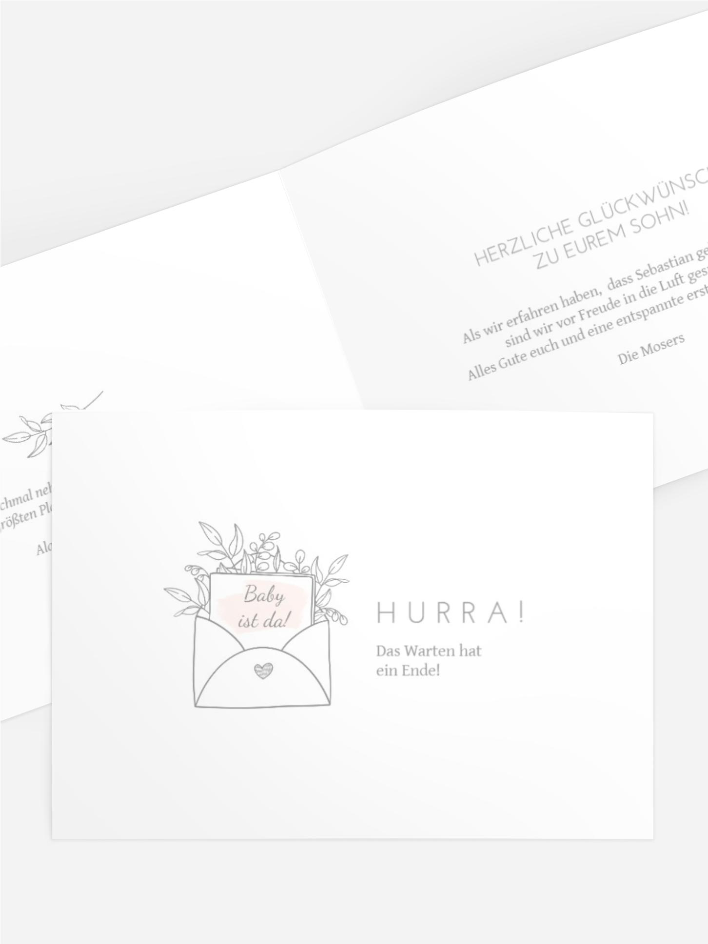 Glückwunschkarte zur Geburt  Babypost
