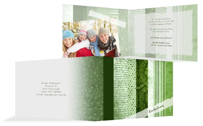 Weihnachts Einladungskarte privat Geschenkpapier