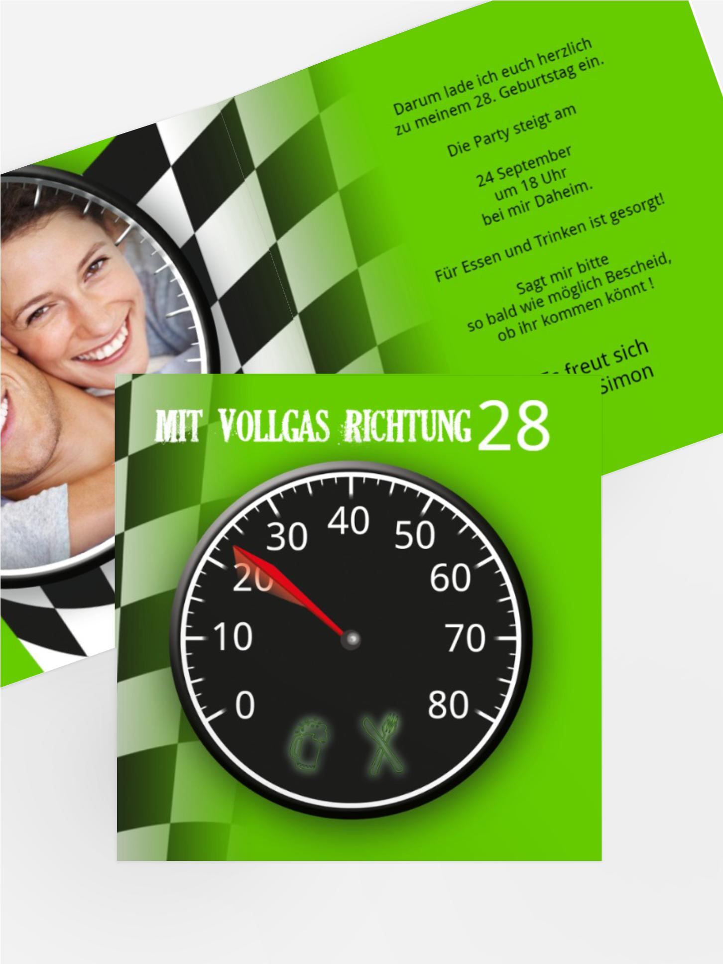 Einladungskarte Geburtstag Vollgas