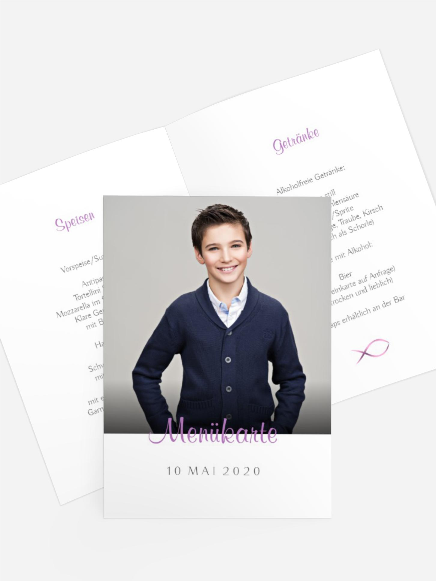 Menükarte Konfirmation Mercy