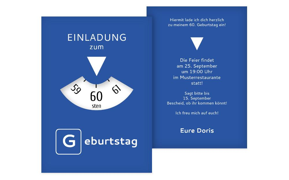 Geburtstagseinladung Parkuhr 60