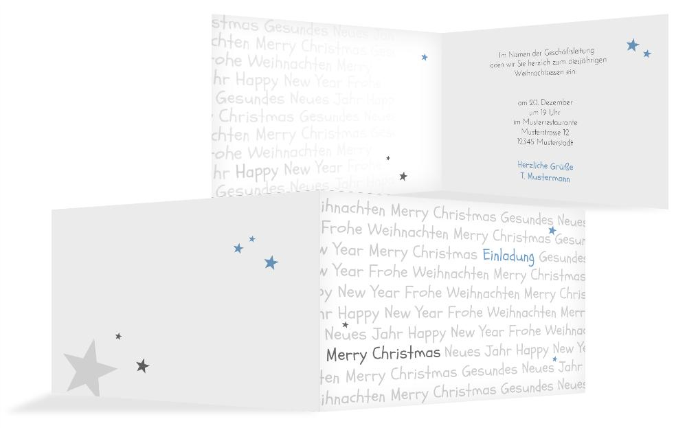 Weihnachts Einladungskarte geschäftlich Schrift