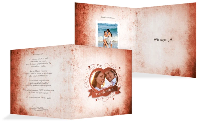 Hochzeitseinladung Herz