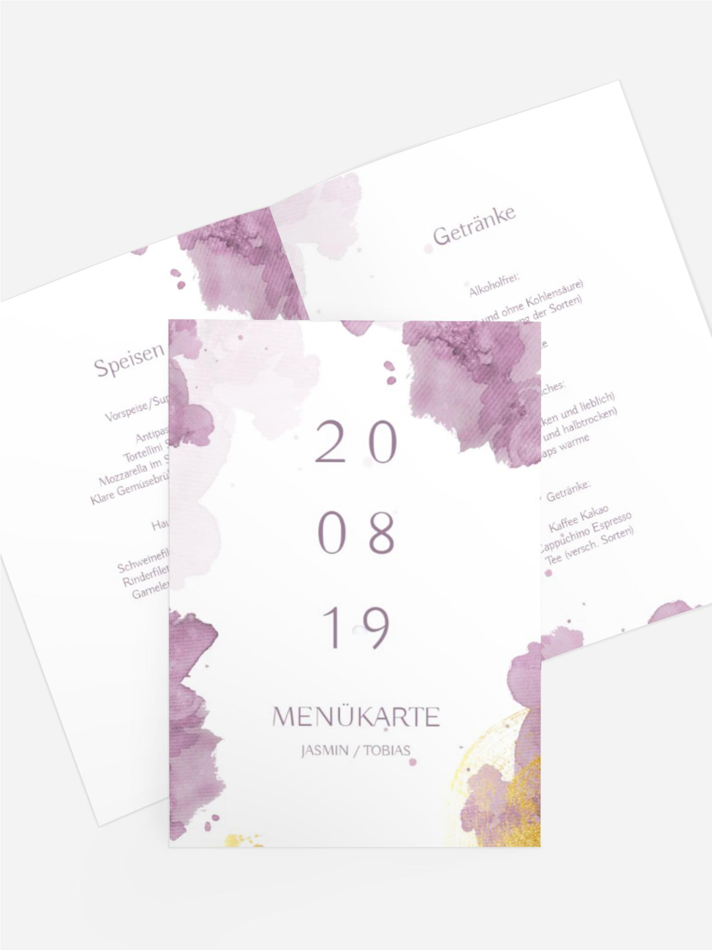 Menükarte Rosenstaub