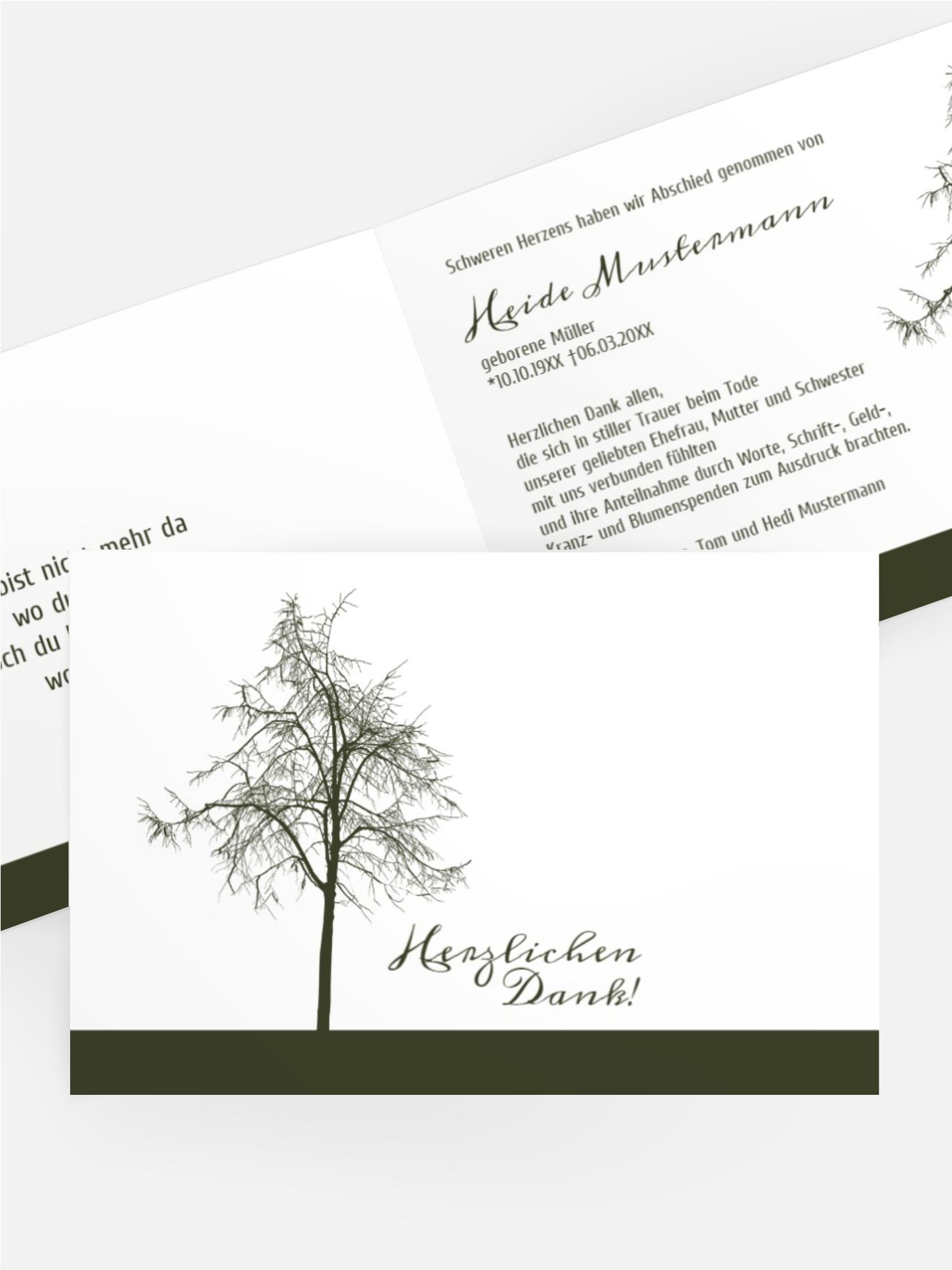 Dankeskarte Tree quer