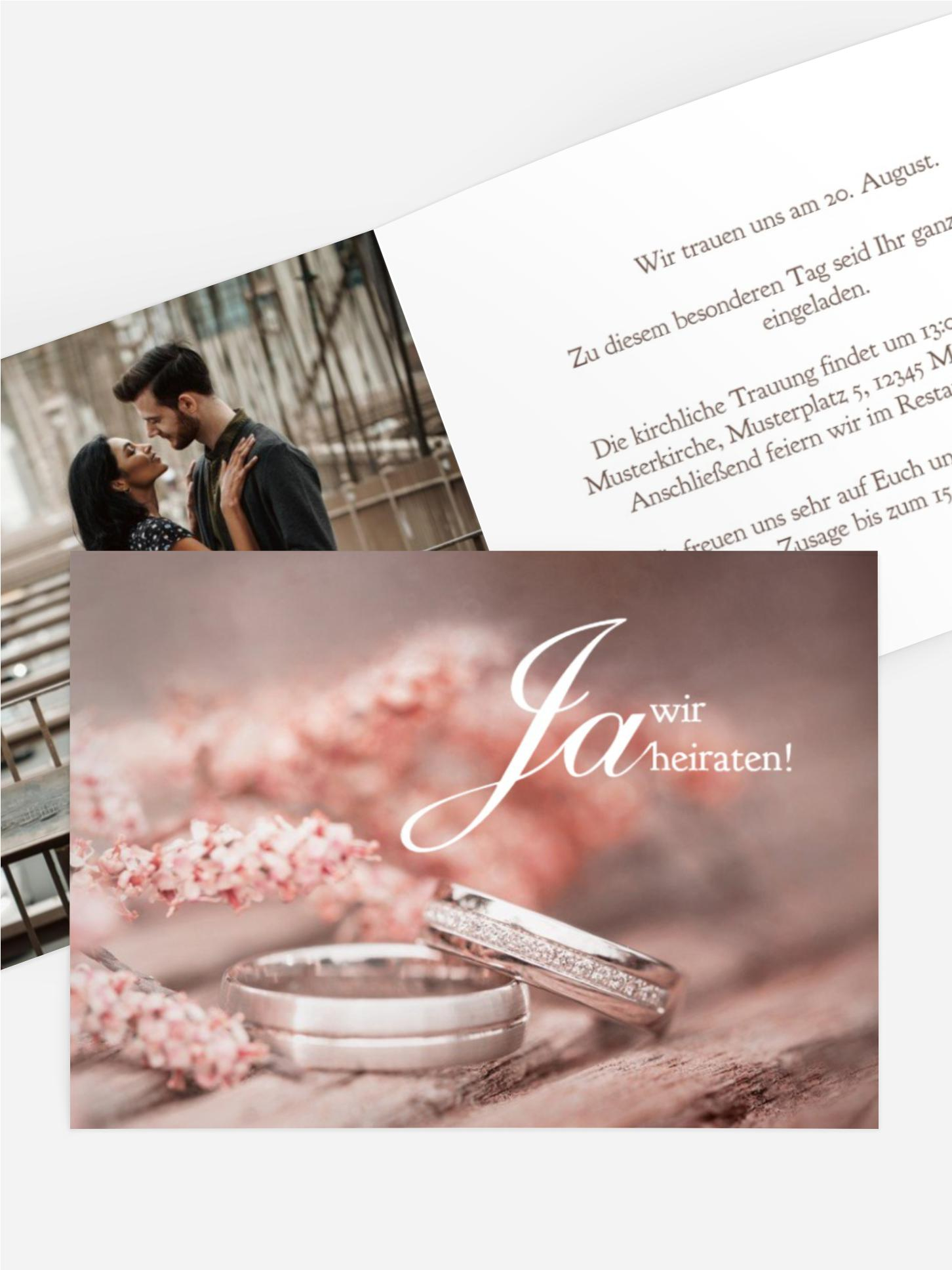 Hochzeitseinladung Ringe