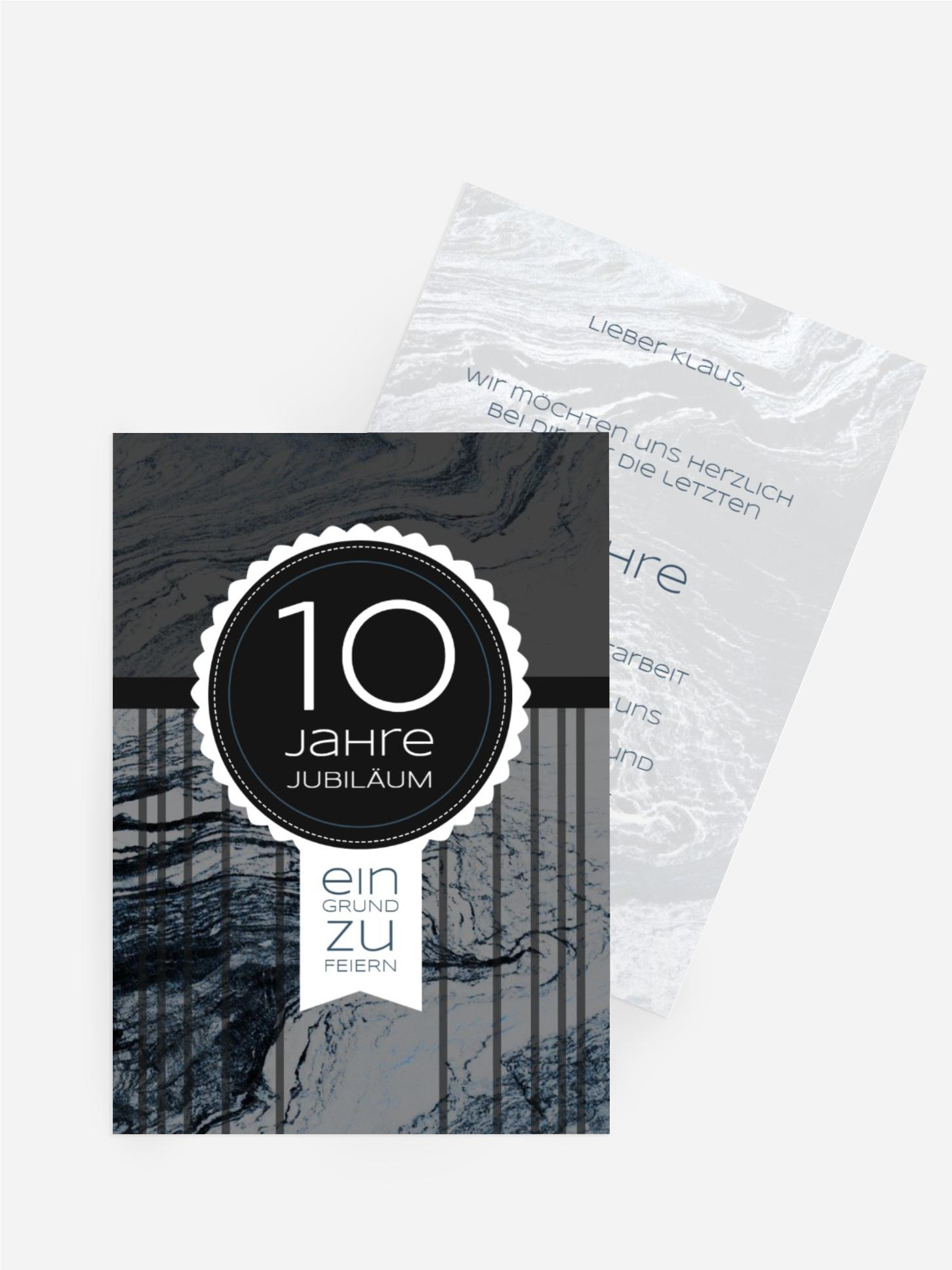 Glückwunschkarte Jubiläum Marmor