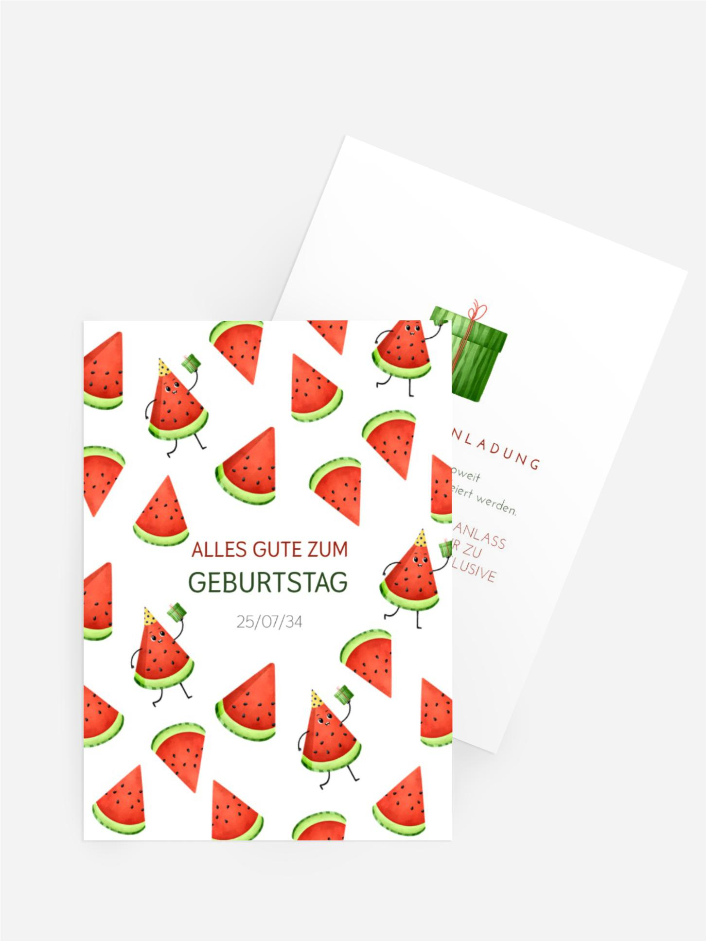 Jugendliche Geburtstagseinladung Wassermelonen Party