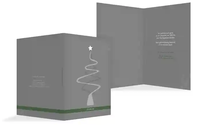 Weihnachtseinladung Privat Schnörkelbaum