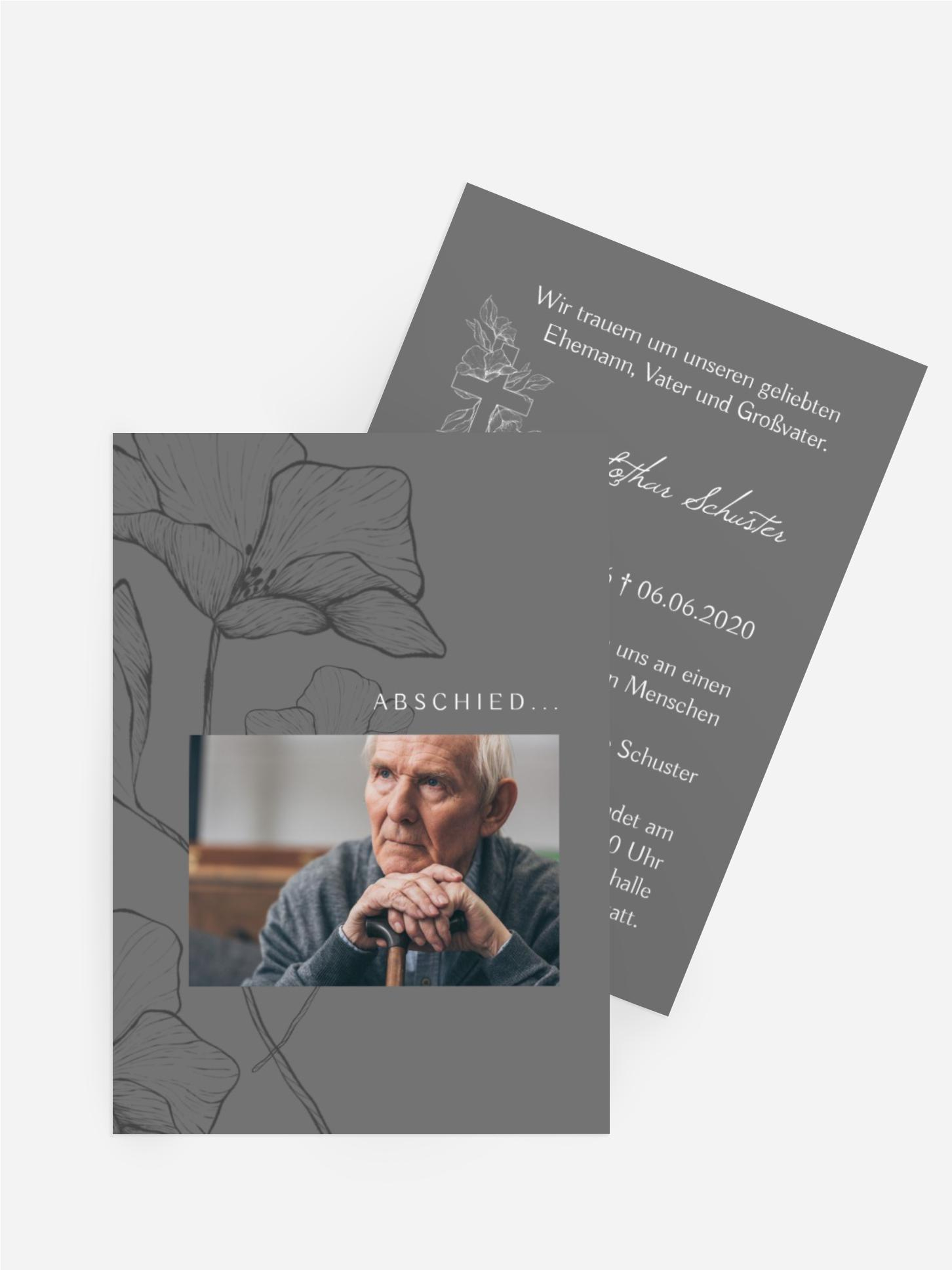 Trauerkarte Schwarzgrauer Tag