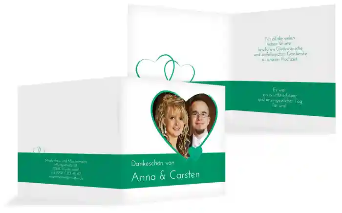 Dankeskarte Herzensband