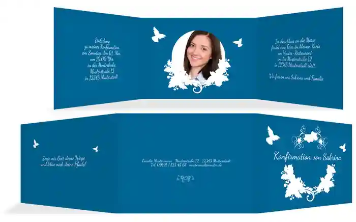 Einladungskarte Konfirmation Vogel Einladungskarte Konfirmation Vogel