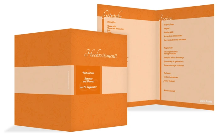 Hochzeitsmenü Hochzeitsglück