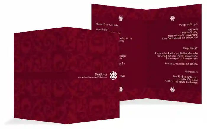 Weihnachten Menükarte Flocke
