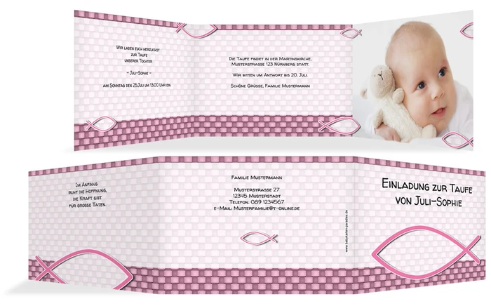 Einladungskarte Taufe Jesusfisch