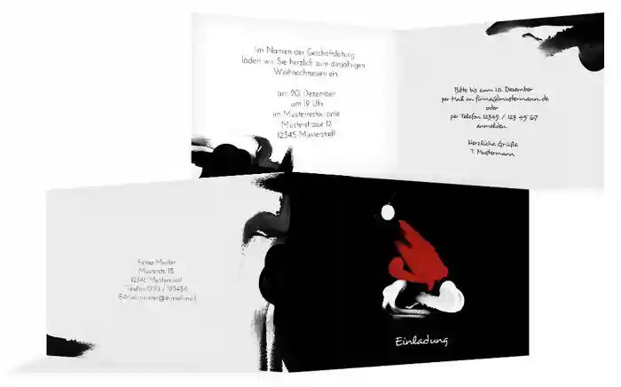 Weihnachts Einladungskarte geschäftlich Farbenmütze