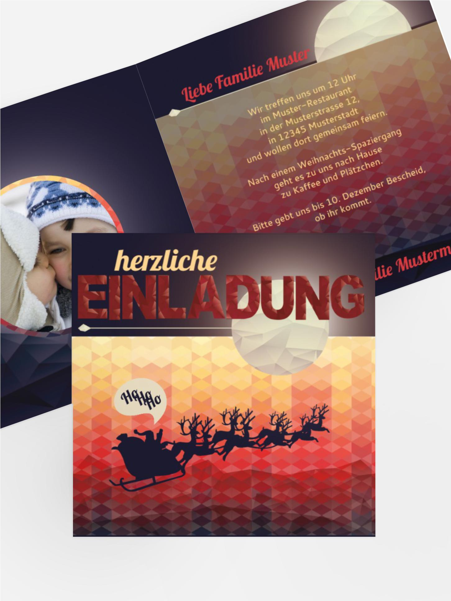 Foto Weihnachtseinladung Hohoho