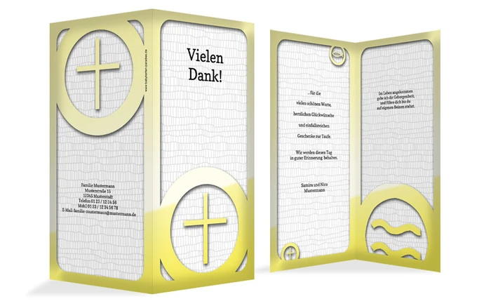 Dankeskarte Taufe Taufsymbolrahmen