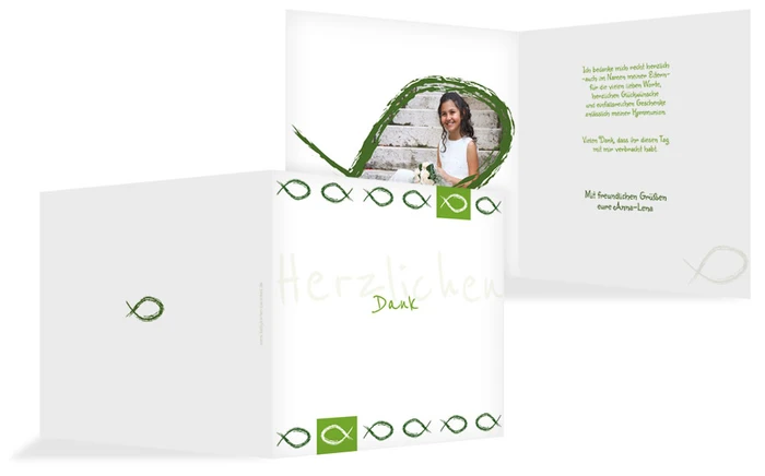 Dankeskarte Kommunion Fische