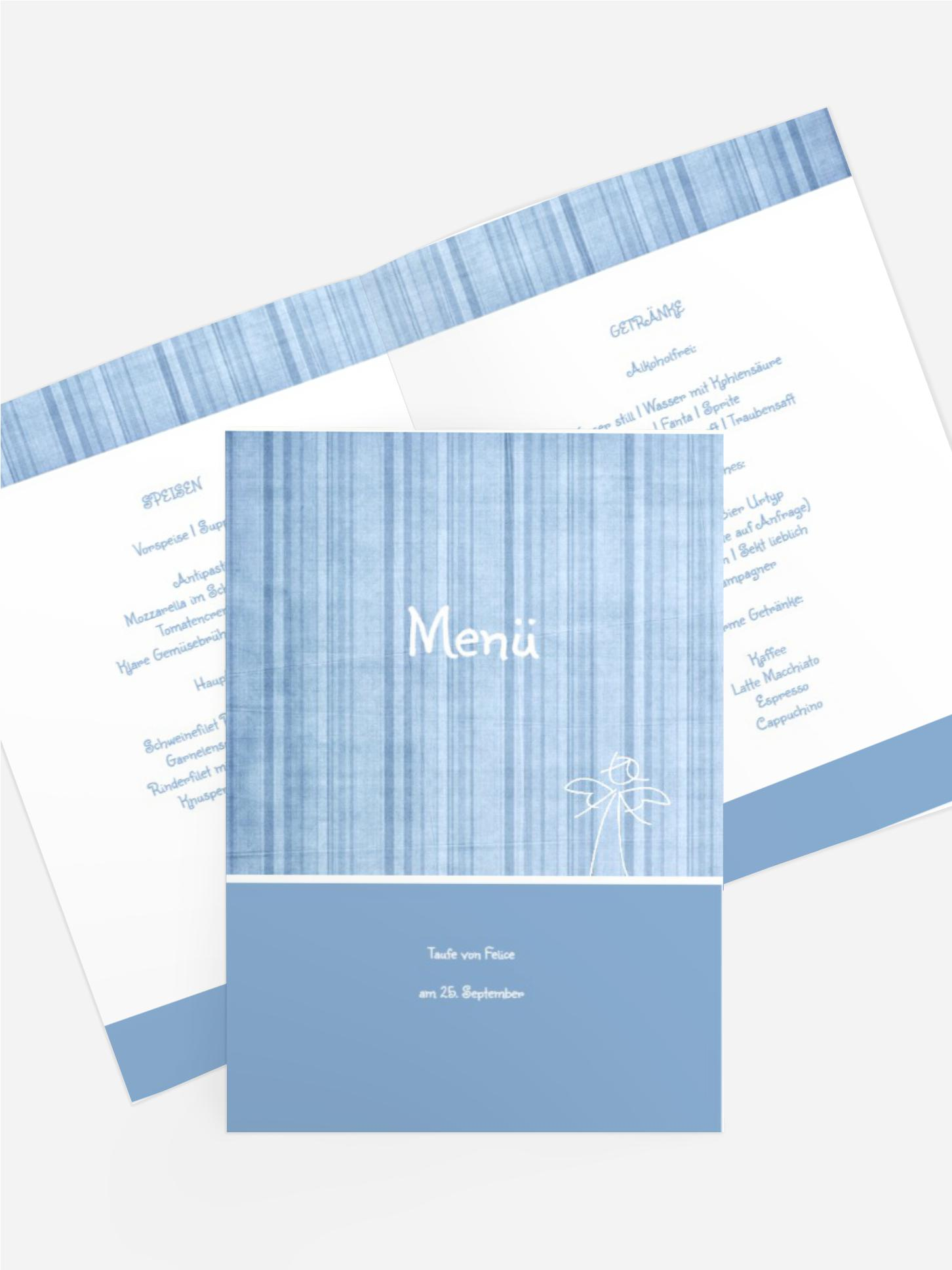 Menükarte Streifentapete