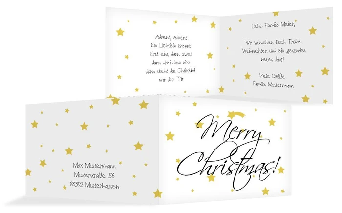 Weihnachtsgrußkarte Sterne