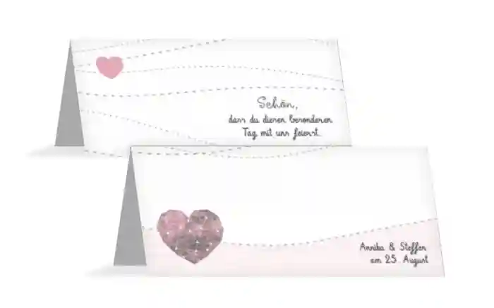 Tischkarte zur Hochzeit Sternenbild