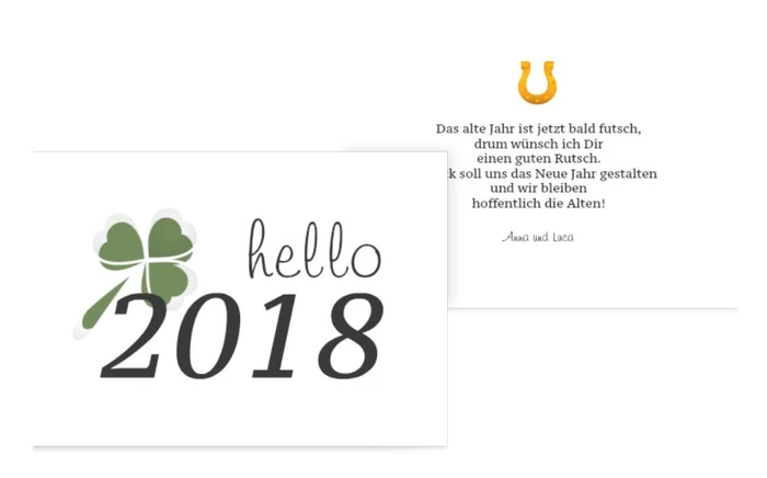 Neujahrskarte hello